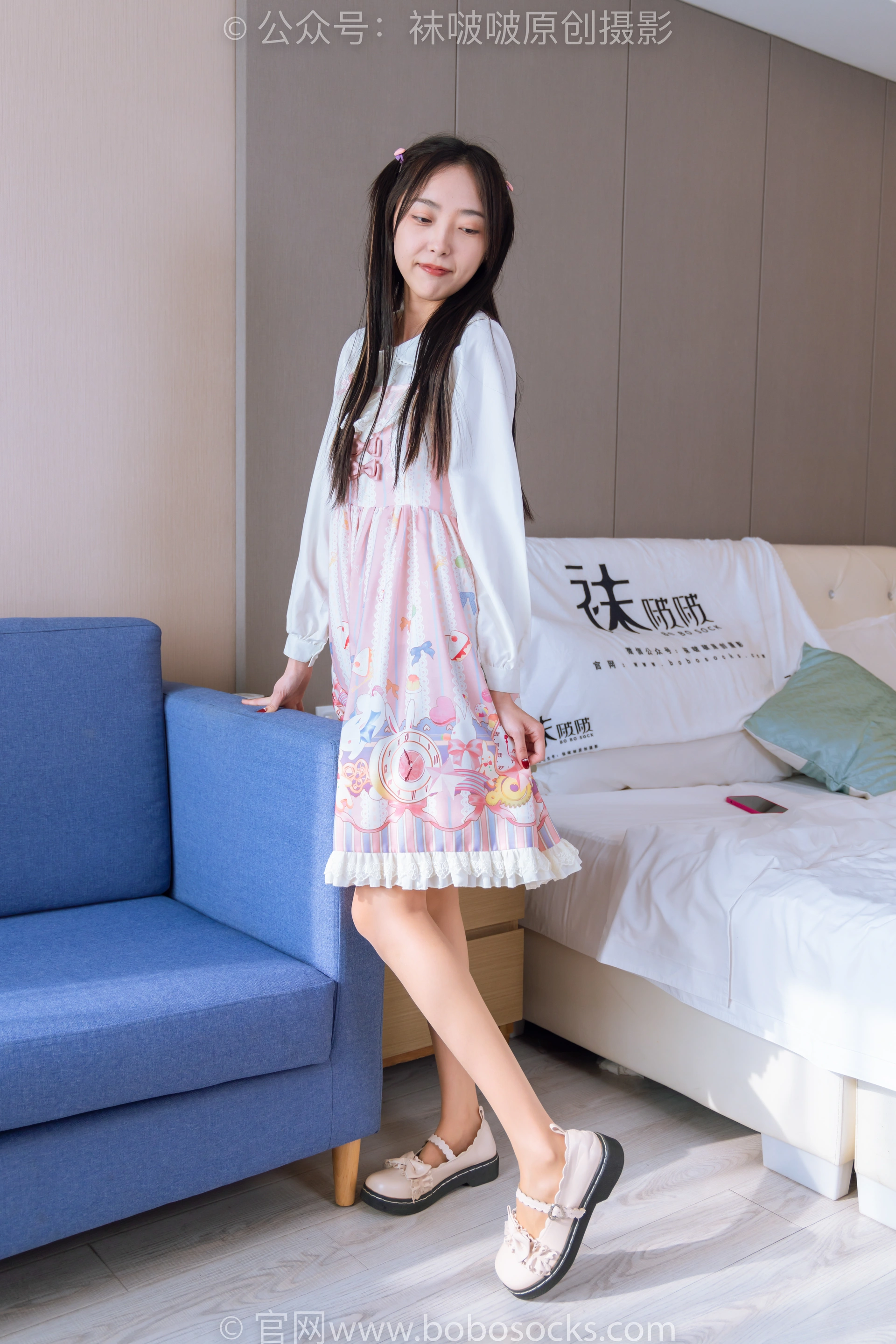 [BoBoSocks袜啵啵]NO.187 稚予-Lolita裙、白皮鞋、肉丝（脚尖透明款） 2